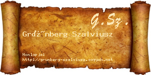 Grünberg Szalviusz névjegykártya